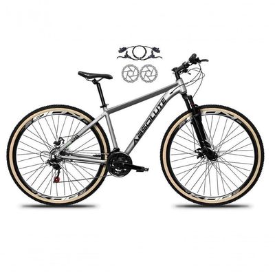 Bicicleta Aro 29 Absolute Nero 5 Alumínio Freio Hidráulico 24v Garfo Suspensão Mountain Bike Cinza 23
