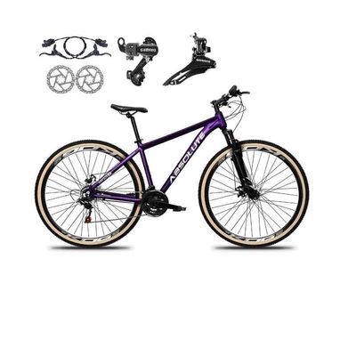 Bicicleta Aro 29 Absolute Nero 5 Alumínio 24v Câmbios Shimano Freio A Disco Hidráulico Mtb Roxo 15