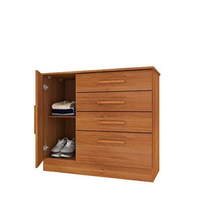 Cômoda Para Quarto Com Sapateira 4 Gavetas - Chicago-cinamomo - Tcil Móveis