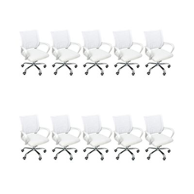 Kit 10 Cadeiras Escritório Oficial Begônia Ergonômico Branco