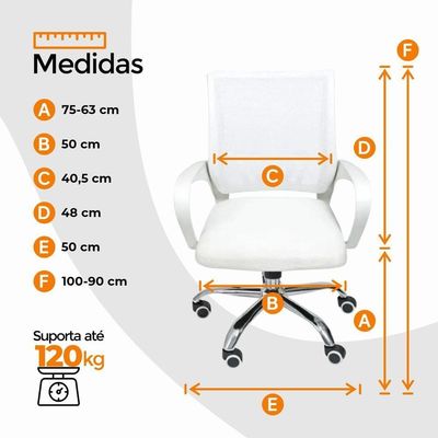 Kit 10 Cadeiras Escritório Oficial Begônia Ergonômico Branco