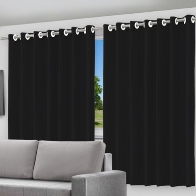 WE DROP - Cortina Blackout Preto com ilhos - 280x250cm