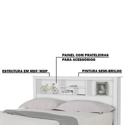 Cabeceira para Cama de Casal Cuba Branco - Gran Belo