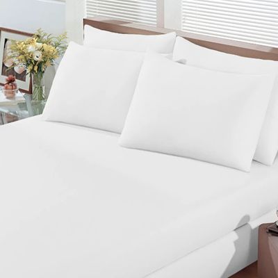 Jogo de Cama Buettner King Malha Basic Liso 3 Peças Branco