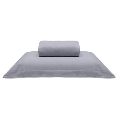 Jogo de Cama Buettner Solteiro Malha 100% Algodão Liso 2 Peças Image Cinza