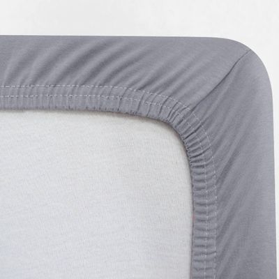 Jogo de Cama Buettner Solteiro Malha 100% Algodão Liso 2 Peças Image Cinza