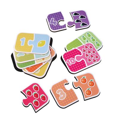 Jogo Infantil Educativo Divertoys ABC Frutas e Números com 20 Peças