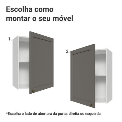 Armário Aéreo 50cm 1 Porta Branco/cinza Vik Madesa Branco/cinza