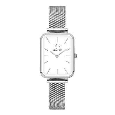 Relógio Feminino Quadrado Elegante Analógico New Port Prata