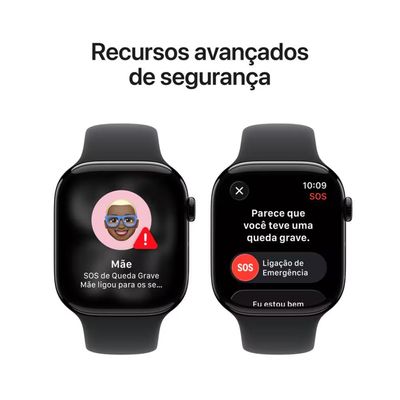 Watch Series 11 GPS + Celular 46mm Preto Brilhante Pulseira M/G Esportiva Preto Apple Preto / Bivolt