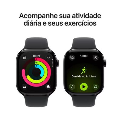 Watch Series 11 GPS + Celular 46mm Preto Brilhante Pulseira M/G Esportiva Preto Apple Preto / Bivolt