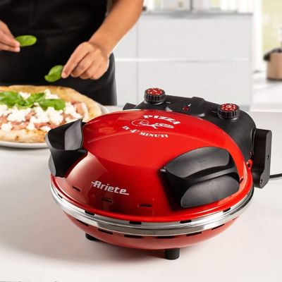 FORNO ARIETE ELÉTRICO DE PIZZA COM PEDRA REFRATÁRIA VERMELHO 1200V 400ºC 127V 00C090919ARBR