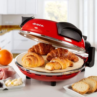 FORNO ARIETE ELÉTRICO DE PIZZA COM PEDRA REFRATÁRIA VERMELHO 1200V 400ºC 127V 00C090919ARBR