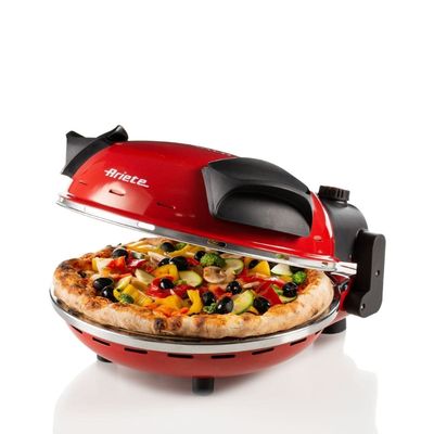 FORNO ARIETE ELÉTRICO DE PIZZA COM PEDRA REFRATÁRIA VERMELHO 1200V 400ºC 127V 00C090919ARBR
