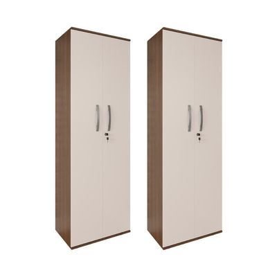 Kit 2 Armário Organizador Multiuso Kiev Lavanderia 2 Portas Mel-perola