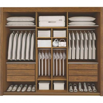 Guarda Roupa Casal 3 Portas Espelhadas 6 Gavetas - Pacioli Sky - Moveis Bettio