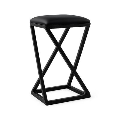 Banqueta Banco Banquinho Baixa 50 Cm Cozinha Balcão Corino Preto