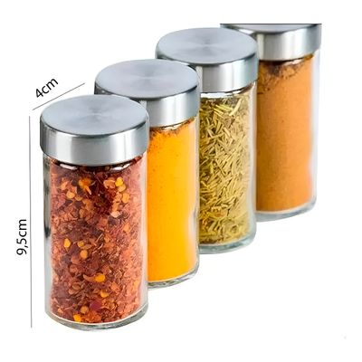 Porta Temperos Giratório com 20 Potes Inox