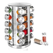 Porta Temperos Giratório com 20 Potes Inox