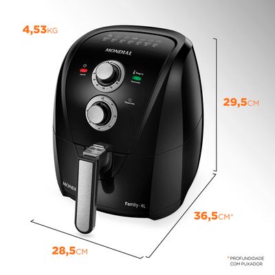 Fritadeira Elétrica Air Fryer Mondial Afn-40-LE 4L Preta - 127V