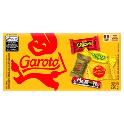 Kit 100 Caixas de Bombom Garoto Sortido 220g