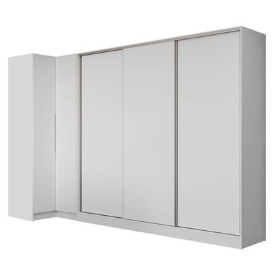Guarda-roupa Modulado Neo + Guarda-roupa Royale 3 Portas De Correr Branco Madesa