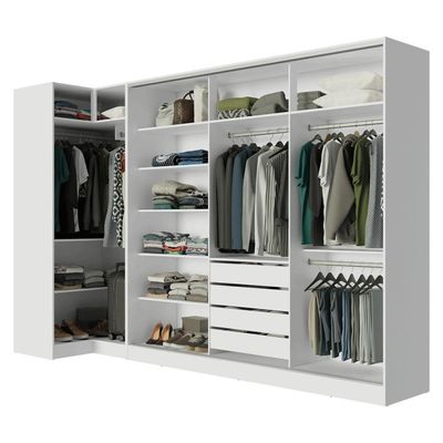 Guarda-roupa Modulado Neo + Guarda-roupa Royale 3 Portas De Correr Branco Madesa