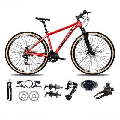 Bicicleta Aro 29 Absolute Nero 5 Freio Hidráulico K7 27v Alumínio Garfo Com Trava Mtb vermelho Tam: 17