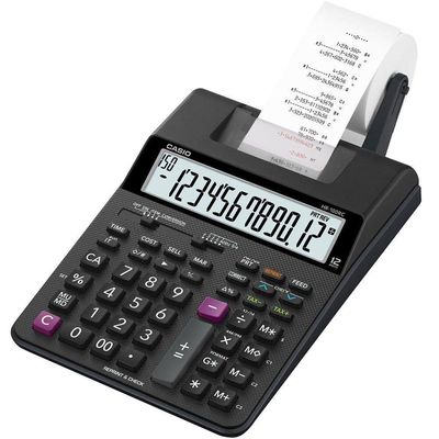 Calculadora Com Bobina Casio Hr-100rc 12 Dígitos Bivolt Preta