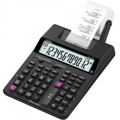 Calculadora Com Bobina Casio Hr-100rc 12 Dígitos Bivolt Preta