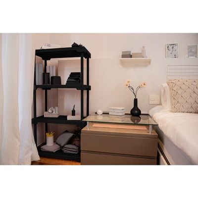 Estante Modular 4 Prateleiras 25 Kg Multiuso Preto Grifit