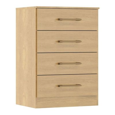 Cômoda Para Quarto 4 Gavetas 93cm Menu Móveis Carvalho