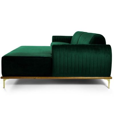 Sofá 5 Lugares Com Chaise Molino 300 Cm Verde Musgo C-303