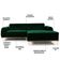 Sofá 5 Lugares Com Chaise Molino 300 Cm Verde Musgo C-303