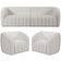 Kit Sofá 4 Lugares Para Sala 292cm Com 02 Poltronas Lazio M03 Bouclê Branco - Lyam Decor