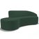 Sofá 4 Lugares Curvo Living Firenze Direito D02 Veludo Verde Musgo 260cm C-303 - Lyam