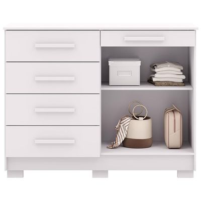 Cômoda Sapateira Para Quarto 2 Portas 5 Gavetas Biana V01 Branco - Lyam Decor