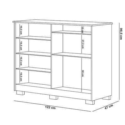 Cômoda Sapateira Para Quarto 2 Portas 5 Gavetas Biana V01 Branco - Lyam Decor