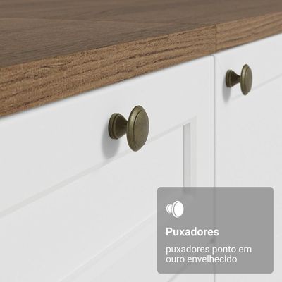 Armário De Cozinha Compacta 180 Cm Vik Madesa 02 Rustic/branco