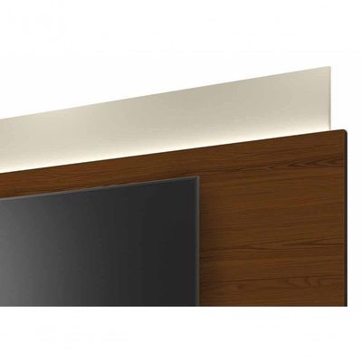 Rack Com Painel Horizon 1.8 Com Led Off White Com Natural - Moveisaqui