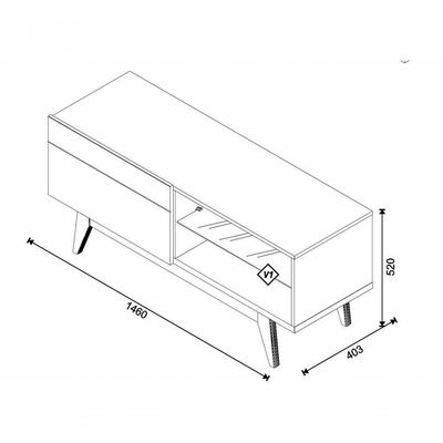 Rack Com Painel Classic 1g 1.4 Freijó Com Off White - Imcal Móveis