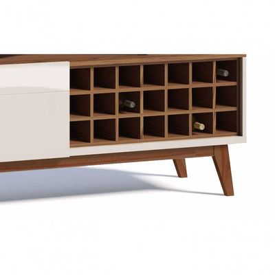 Rack Com Painel Classic Ad 1.4 Freijó Com Off White - Imcal Móveis