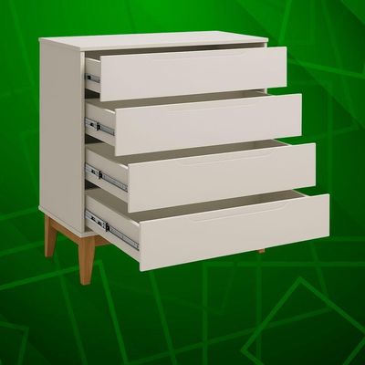 Comoda Gaveteira Elfe Classic 4 Gavetas Areia Fosco - Moveisaqui