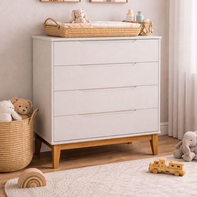Comoda Gaveteira Elfe Classic 4 Gavetas Areia Fosco - Moveisaqui