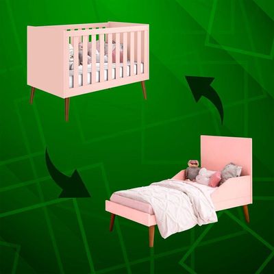 Jogo De Quarto Retro Elfe Sapateira Rosa Fosco - Moveisaqui