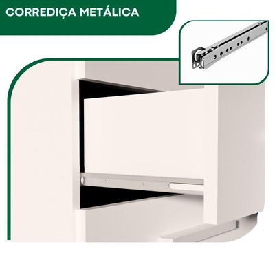 Comoda 1 Porta 10 Gavetas Para Quarto Com Rodizio Imperial Branca - Batrol