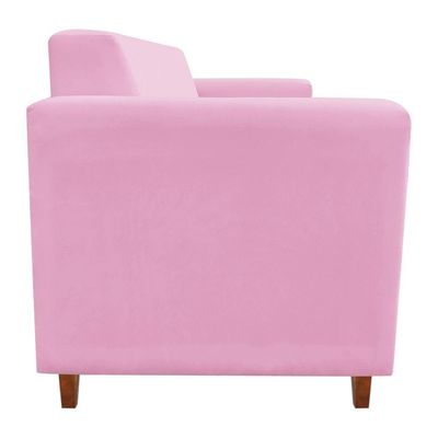 Sofá 3 Lugares Arezzo Suede Rosa Bebê