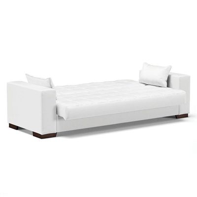 Sofá Cama 02 Lugares Lisboa Corino - D'Rossi Cor Branco