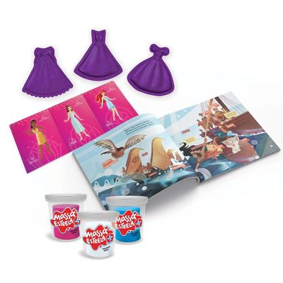 Livro com Massa de Modelar Estrela Princesas da Disney