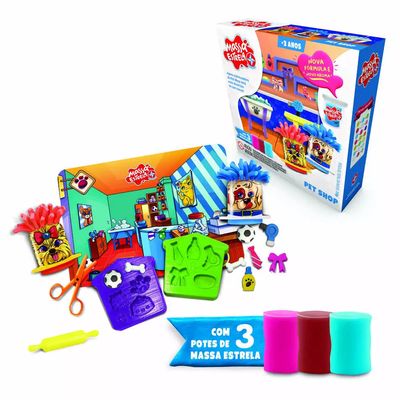 Pet Shop Estrela com Massinha Colorida e Acessórios